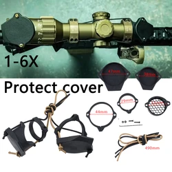 Tapa protectora, cubiertas de lentes ópticas, montaje de mira táctica, mira telescópica, tapa de protección abatible hacia arriba, cubierta antipolvo de ocultar rápido para caza