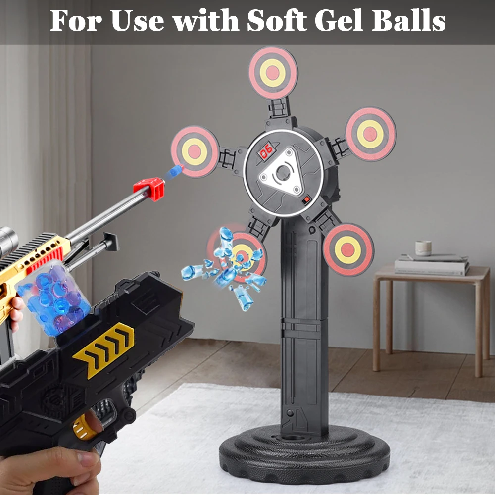 Alcance eléctrico de reinicio automático 360 °   Objetivo de puntuación electrónico giratorio, objetivo de tiro para pistola de juguete, práctica de tiro con pistola BB - imagen 2