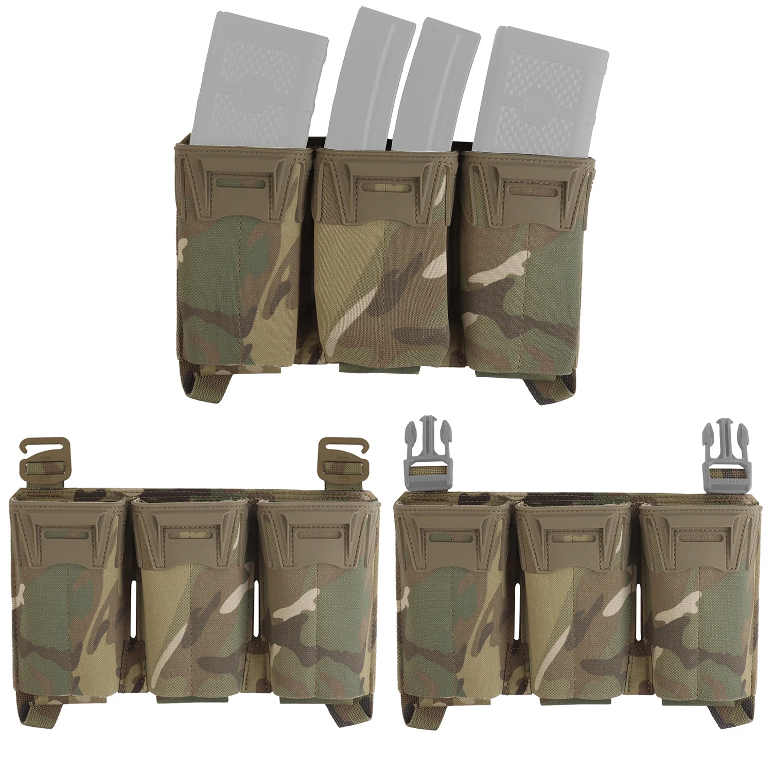 KZ Triple Mag Pouch Panel G-Hook Mag Carrier Compatible con Rifle 5.56 submetalladora revistas de 9 mm