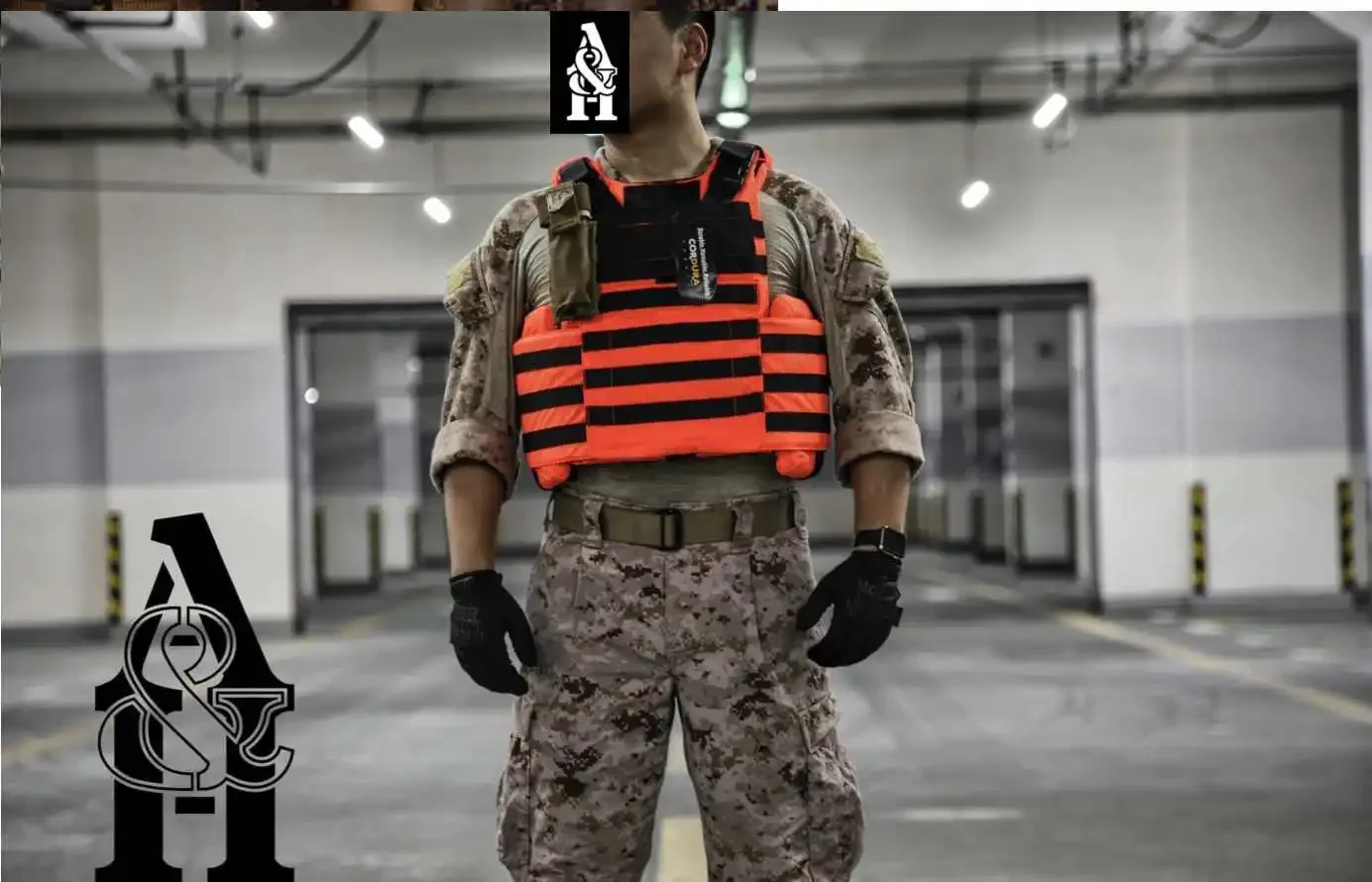 Chaleco de advertencia de seguridad naranja de alto brillo para caza táctica al aire libre - imagen 3