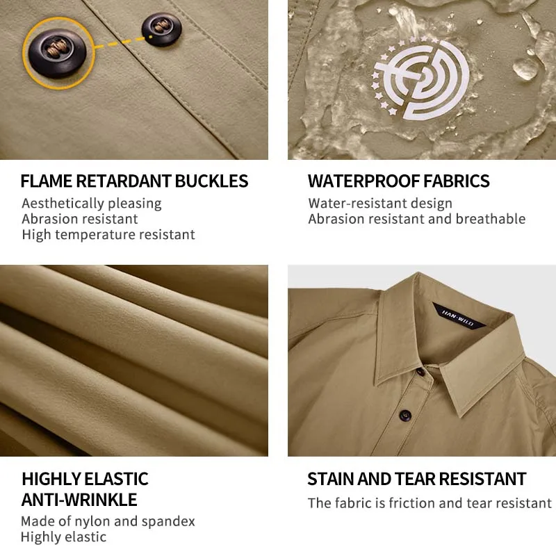 Camisas tácticas impermeables para hombre, conjuntos de uniforme de combate, traje de entrenamiento informal, Ropa de Trabajo al aire libre, camisas de trabajo y senderismo, pantalones, 2 uds. - imagen 4