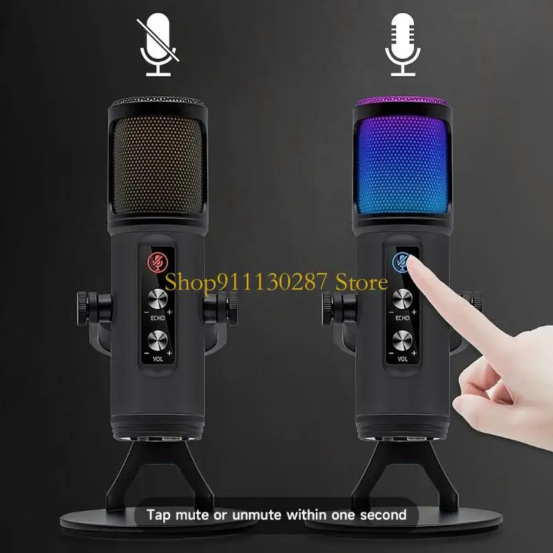 J1HC Professional USB Micrófono con tecnología ruido iluminación RGB Mics Mods reducción ruido /acústica /acústica - imagen 3