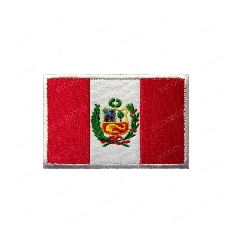 Parches bordados reflectantes IR con bandera de Perú, insignias de emblema militar táctico, parche decorativo con apliques, pegatina para gorra de ropa - imagen 2