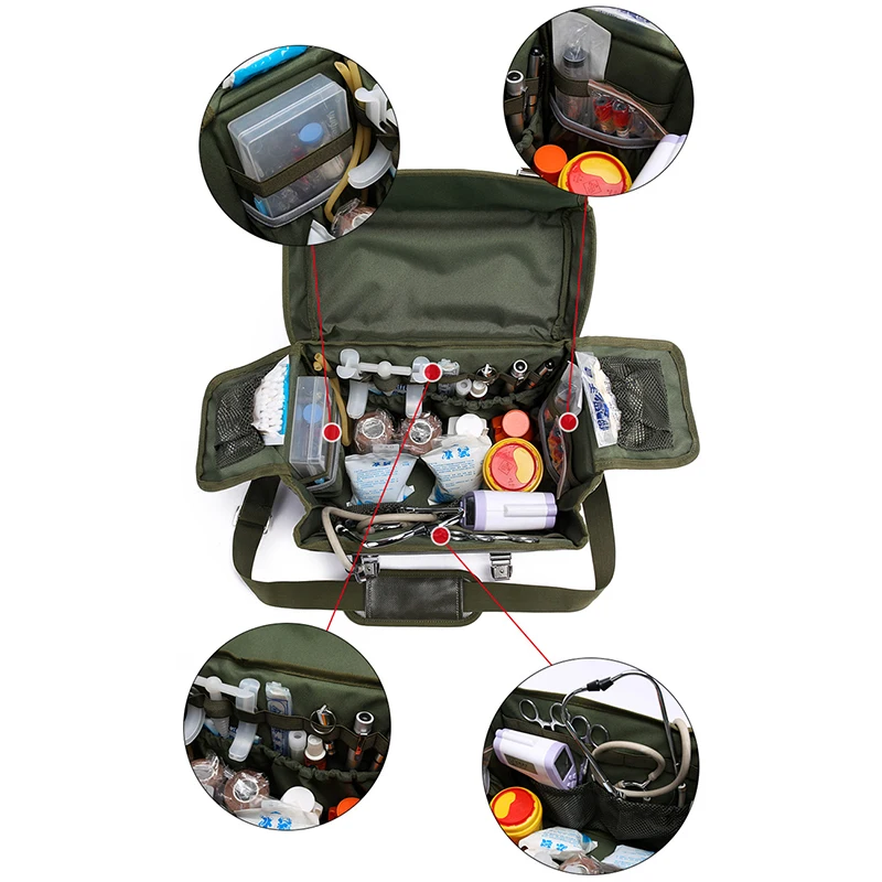 Kit de primeros auxilios vacío al aire libre, Kit médico de supervivencia de rescate, bolsa de visita para médico de familia, Kit médico impermeable resistente al desgaste - imagen 4