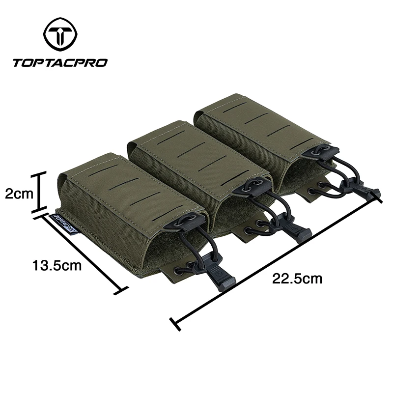 TOPTACPRO bolsa táctica M4 Mag MOLLE Triple Mag Carrier corte láser 556mm caza 8528 - imagen 3