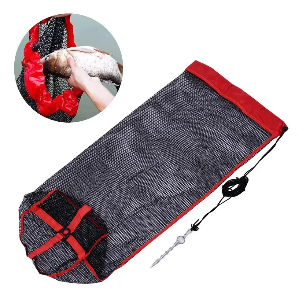 Bolsa de red plegable para peces, trampa flotante de nailon, monofilamento, paquete de pesca, pesca en la boca, enmalle pequeño, accesorios de red de malla gruesa E2Q3
