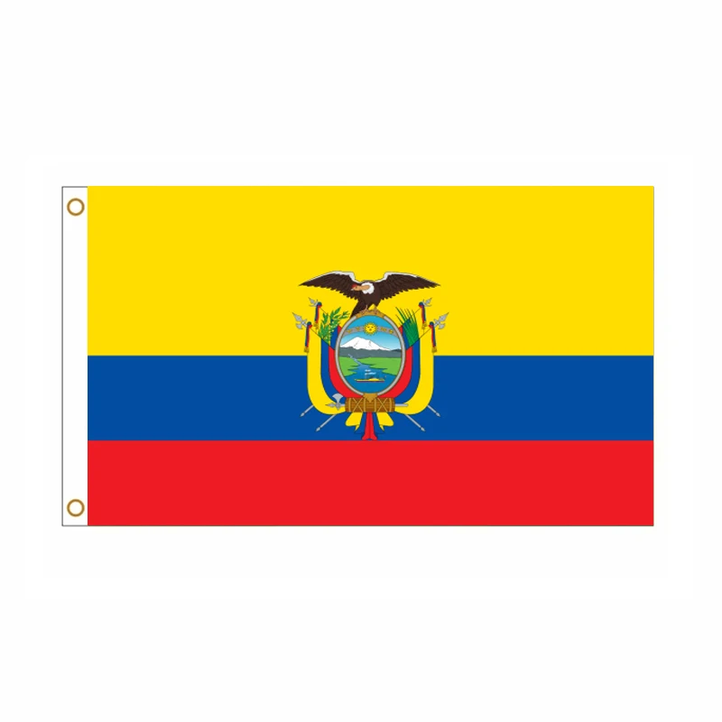 5 unids/lote bandera de Ecuador 90x150cm bandera de Ecuador bandera nacional de la República de Ecuador