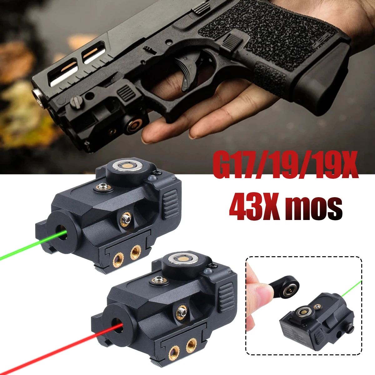Láser rojo táctico magnético recargable para Glock 43x MOS pistola - imagen 2