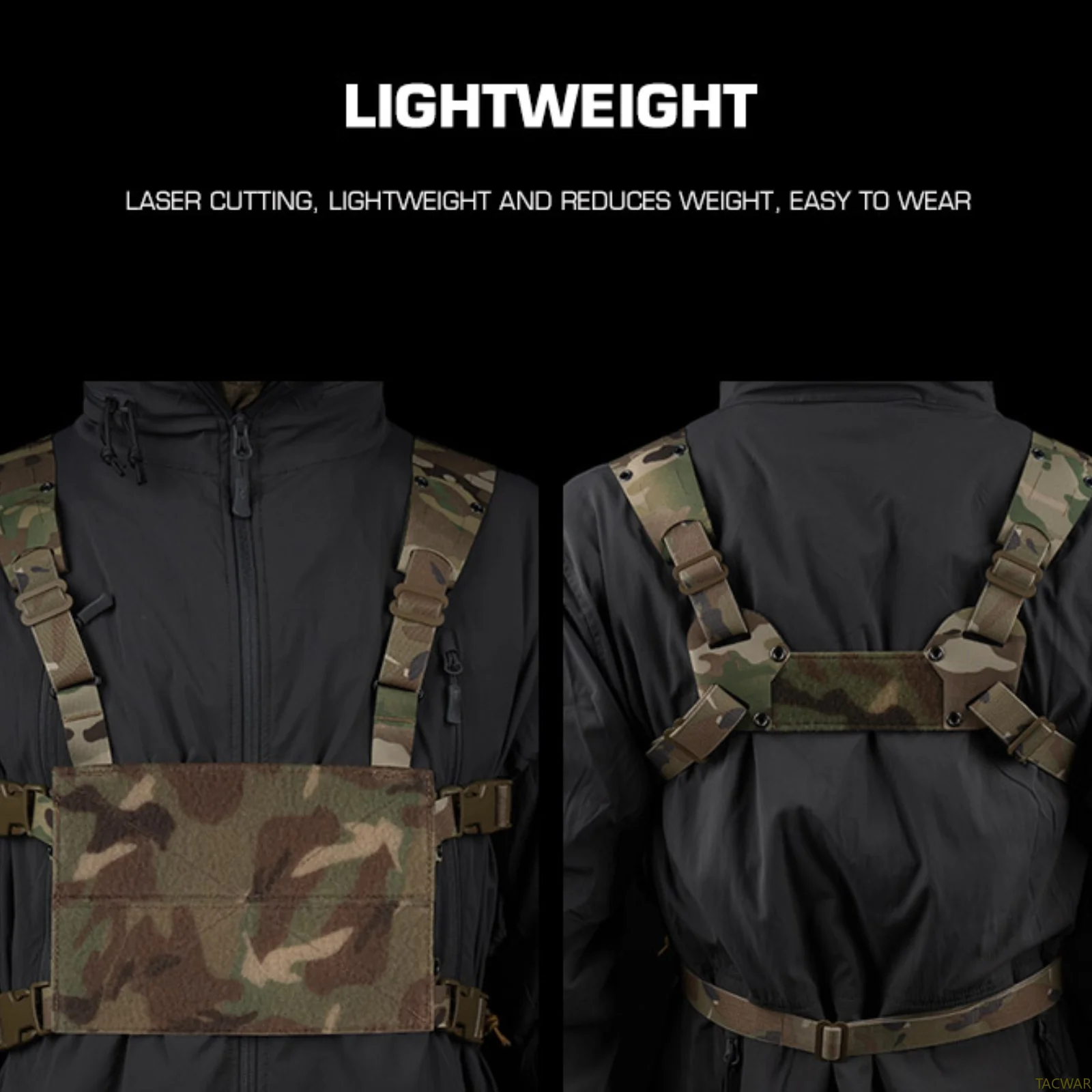 FC Chest Rig V2 Compatible con aletas delanteras, portador de panel frontal ligero para caza Airsoft - imagen 4