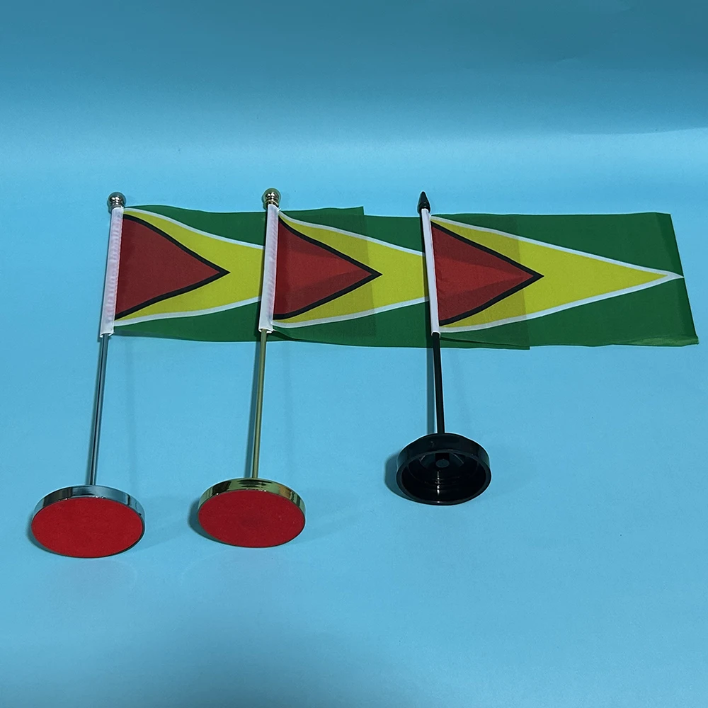 BANDERA DE SKY, bandera de escritorio de oficina, bandera de Guyana, 14x21cm, bandera nacional de Guyana de poliéster, adornos de escritorio, banderas - imagen 2