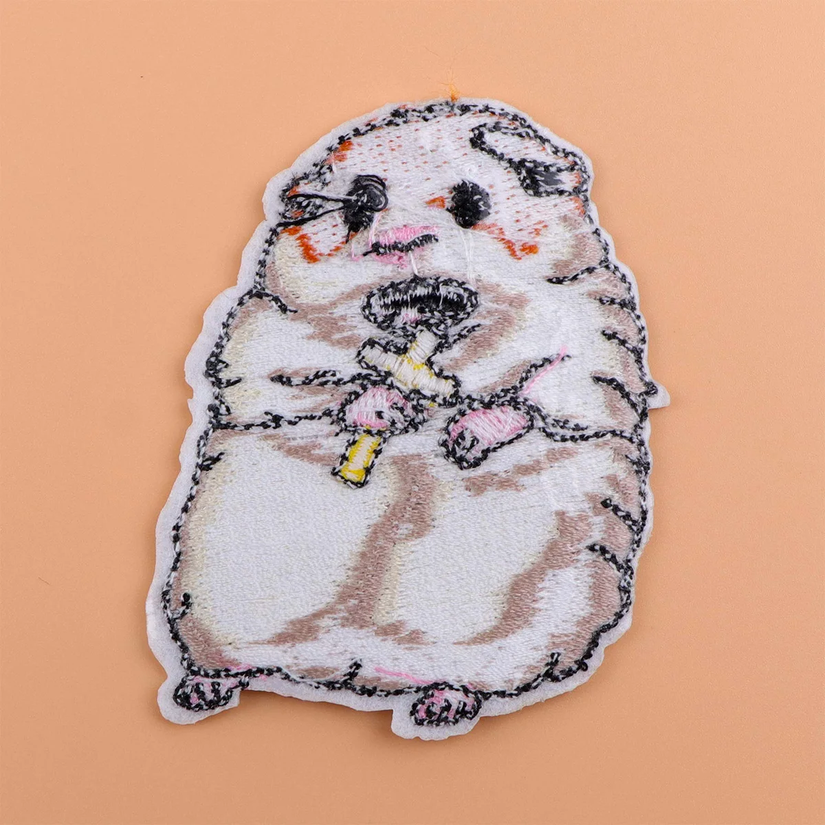 Parche bordado de hámster cruzado bonito, parches termoadhesivos de animales de dibujos animados para planchar para ropa, insignias para coser DIY - imagen 2