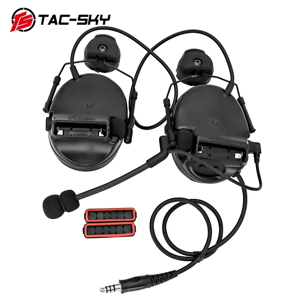 TAC-SKY TSCIII casco táctico soporte de arco auriculares de caza al aire libre cancelación de ruido deportes Walkie Talkie táctico - imagen 3
