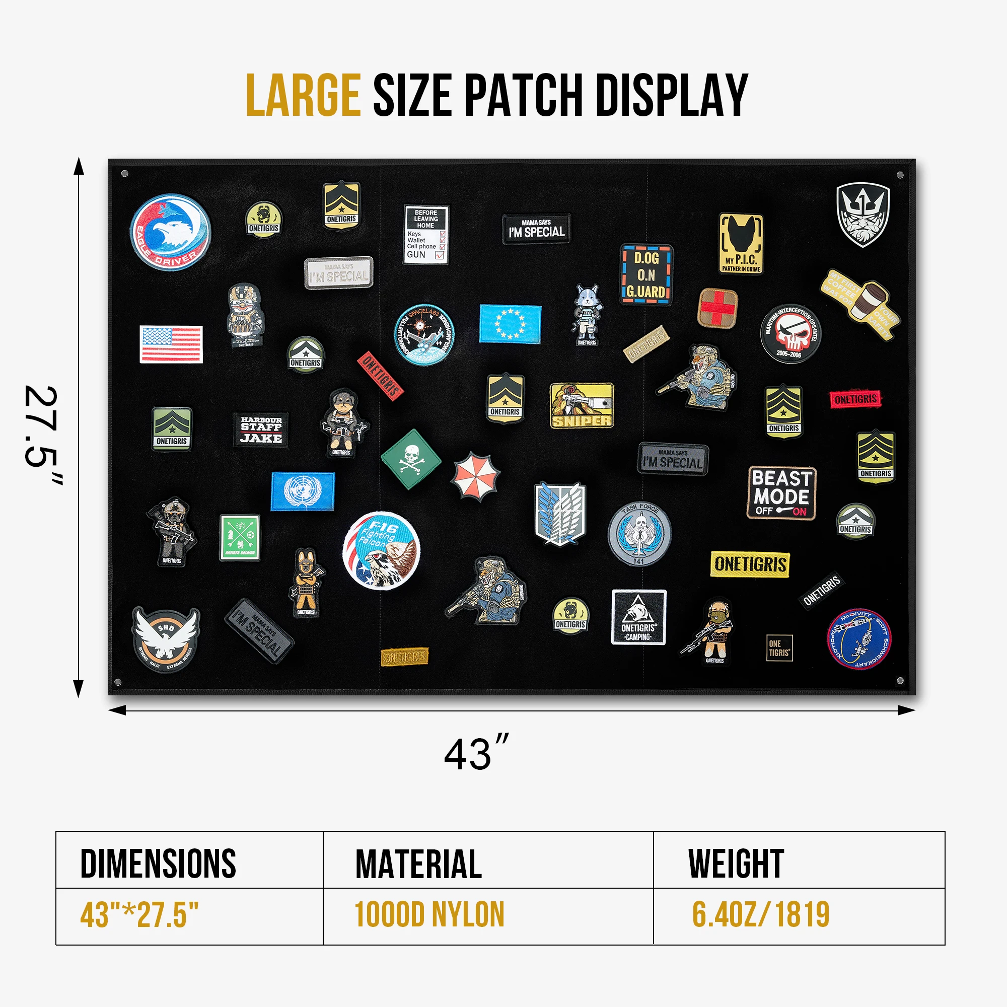 ONETIGRIS-tablero de exhibición de parches tácticos, soporte plegable, alfombrilla militar, parches de identificación, almohadilla de pasta de insignias DIY, organizador de herramientas - imagen 2