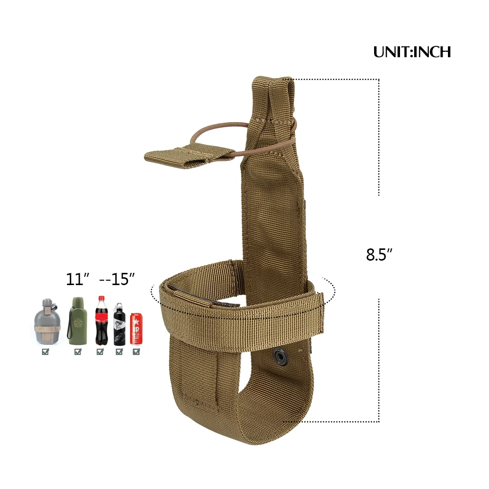 Bolsa táctica Molle para botella de agua, soporte ligero para botella, bolsa portadora para hervidor, suministros para senderismo y acampada al aire libre - imagen 2