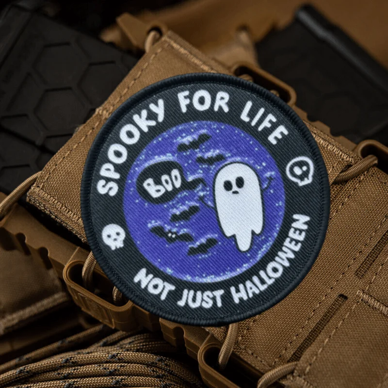 Punk fantasma impreso gancho y bucle emblema moral parche táctico insignia militar brazalete de combate mochila pegatinas - imagen 5