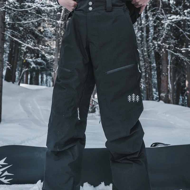 Pantalones de snowboard Pantalones de esquí a prueba de viento de 3 litros con forro de algodón para el calor del invierno - imagen 3