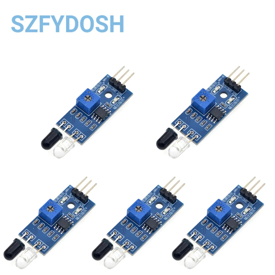Módulo de Sensor de evitación de obstáculos infrarrojo IR, 1/5/10 Uds., para Arduino Diy, Robot de coche inteligente, fotoeléctrico reflectante de 3 pines