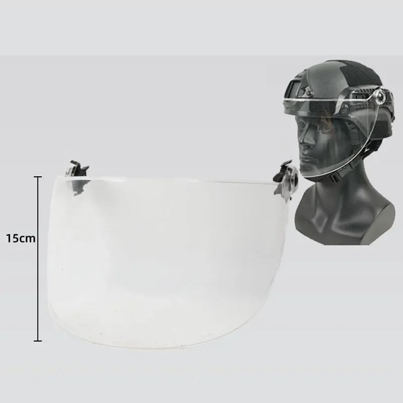 Casco táctico rápido MICH AF, lente de parabrisas duradera Vintage, riel guía, máscara conectada, lente protectora facial CS