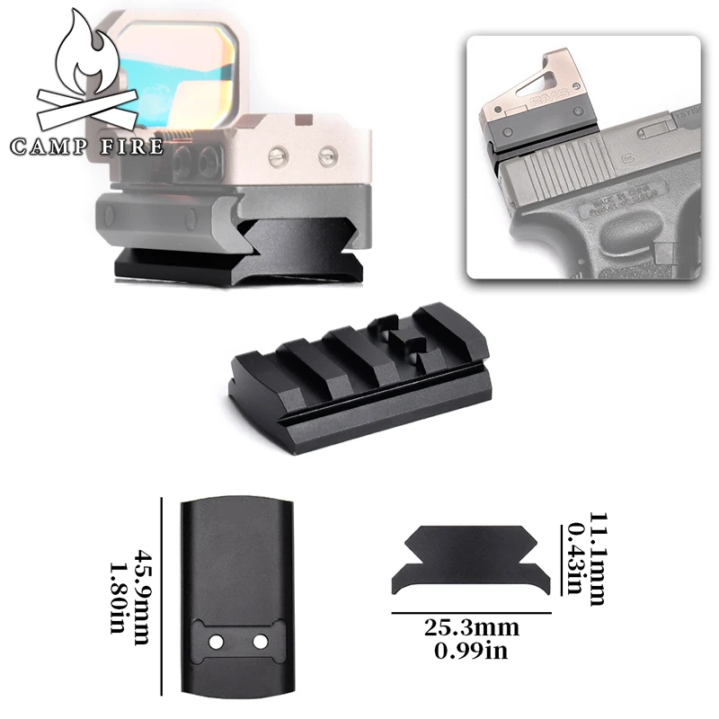 Base óptica Picatinny aluminio negro mate para soporte de mira - imagen 5