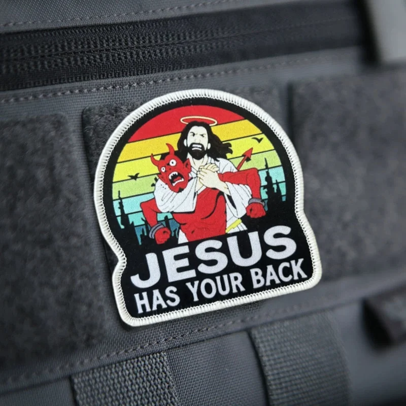 Parche moral bordado Jesús religioso para equipamiento táctico - imagen 5