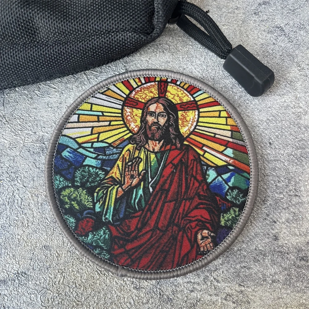 Insignia de moral táctica de Jesús de rescate y supervivencia, emblema militar, pegatina para mochila, parches de gancho y bucle impresos para ropa - imagen 4