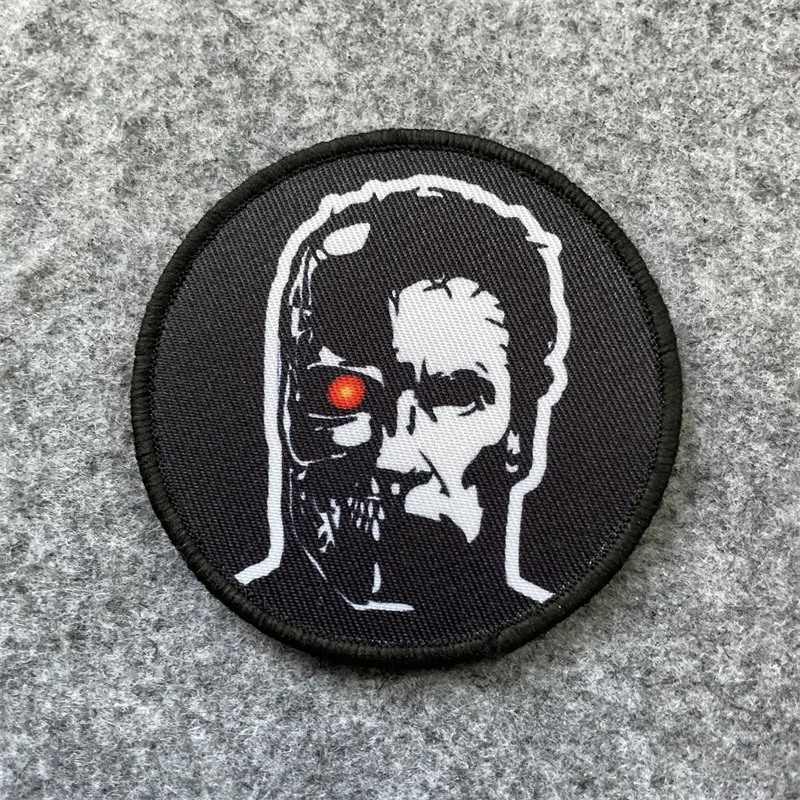 Insignia de moral de caminante mecánico, brazalete Terminator, parches bordados, parches tácticos decorativos de gancho y bucle DIY para mochila - imagen 4