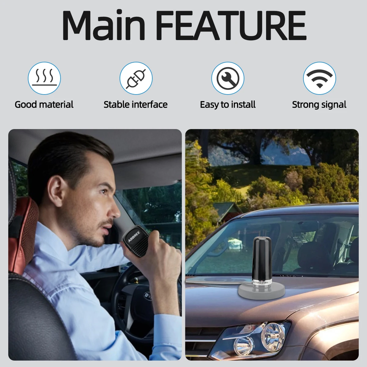 ABBREE-antena NMO de montaje de doble banda UHF VHF, resistente al agua para coche, camión, Radioaficionado, vehículo aficionado, accesorios de Radio móvil - imagen 2