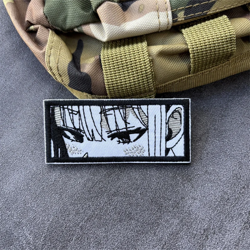 Parche bordado de ojos de chica táctica para ropa, insignia de moral, gancho, parches de Anime, pegatinas para mochila, brazalete - imagen 5