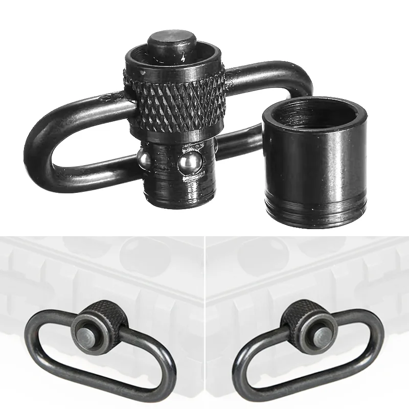 Soporte de eslinga QD de liberación rápida y desmontaje con 360 °   Giratorio 3.2cmw con una gorra, hebilla de correa giratoria con botón de empuje para caza