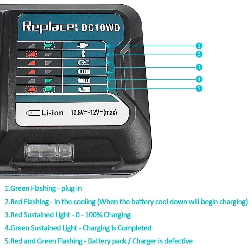 Nuevo para Makita 18V 6Ah batería de herramienta eléctrica recargable reemplazo de iones de litio LXT400 BL1860B BL1860 BL1850 BL1830B (sin batería) - imagen 4