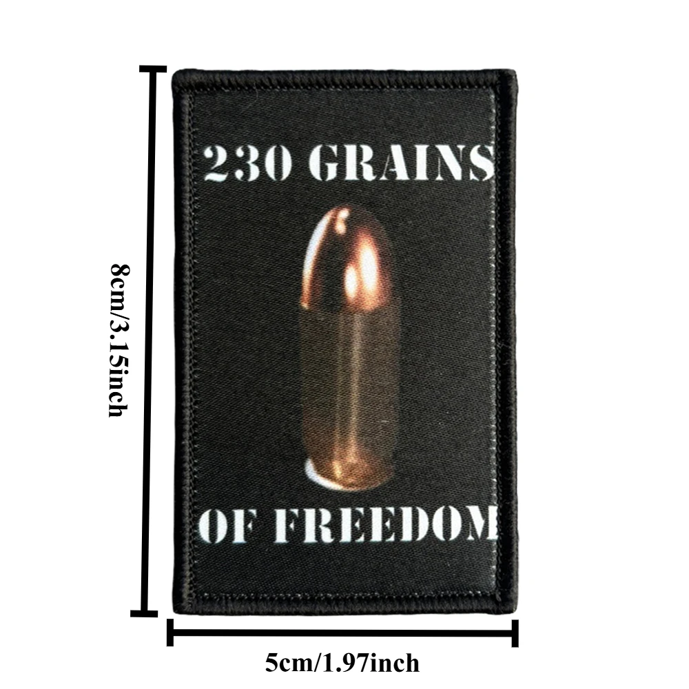 Parches tácticos de bala de calibre 45, impresiones divertidas, cierre de gancho y bucle, insignia de moral militar, brazalete, pegatinas para mochila - imagen 2