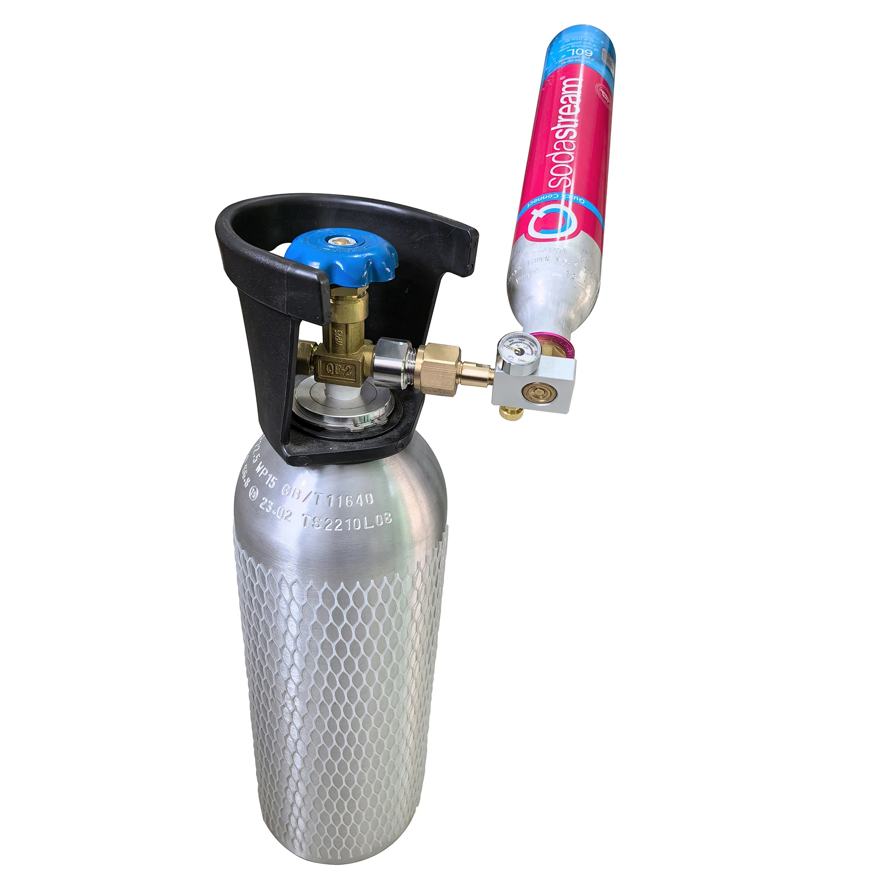 Adaptador de estación de llenado de repuesto de carbonatador de cilindro rosa de dióxido de carbono de agua de Soda para reemplazo de llenado de botellas de tanque de CO2 - imagen 2