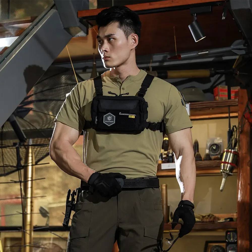 Emersongear etiqueta azul Rock Sparrow función Polo camiseta camisas camisetas diarias camiseta Fitness Camping senderismo caza deportes