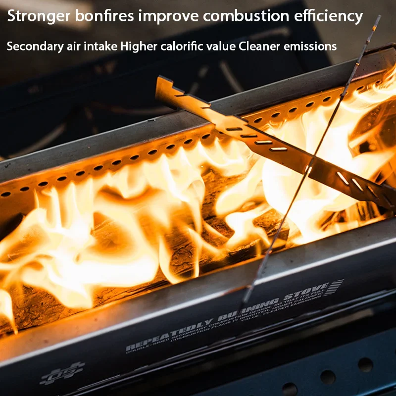 ShineTrip invierno acero inoxidable Camping IGT semimunidad exterior horno de combustión secundaria cocina portátil plegable - imagen 4