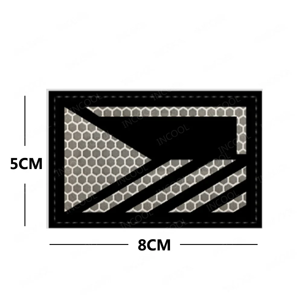 Parches de bandera de República Checa, color caqui, reflectante IR, verde militar, negro, bordado CZE, banderas de goma de PVC, insignias finas con apliques de línea azul - imagen 2