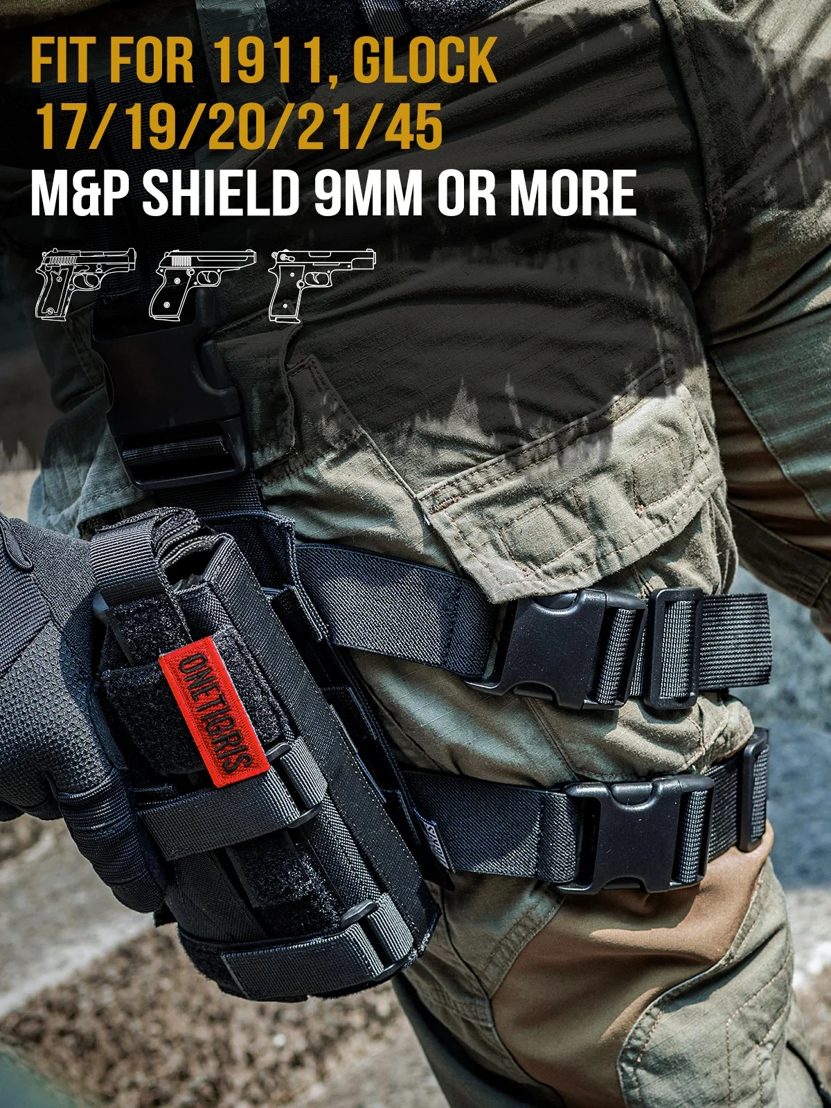 ONETIGRIS funda pistola táctica MOLLE de nylon para Glock (derecha) - imagen 2