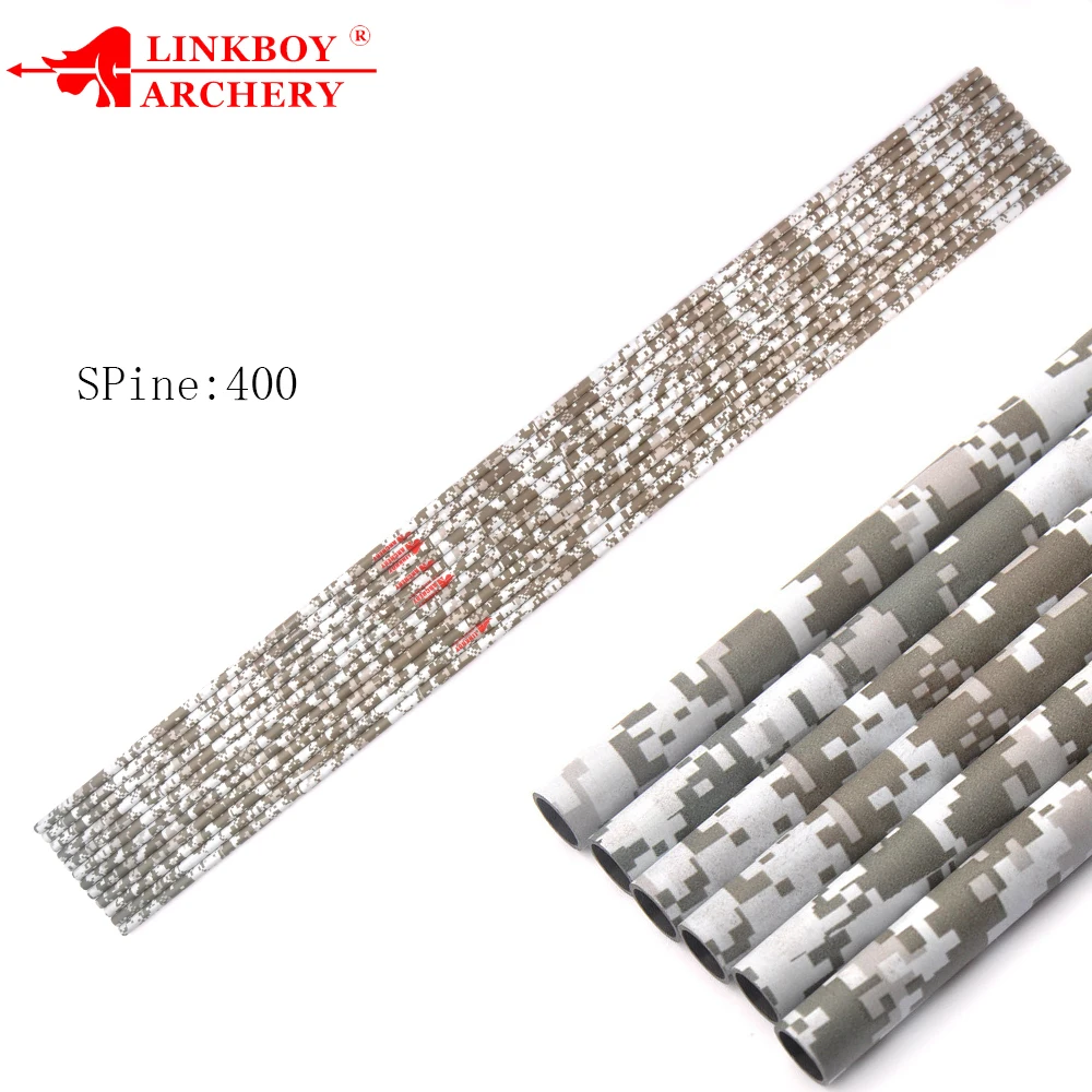 Linkboy-eje de flechas de carbono puro Sp400, arquería de 30 pulgadas para caza de arco compuesto, 12 piezas