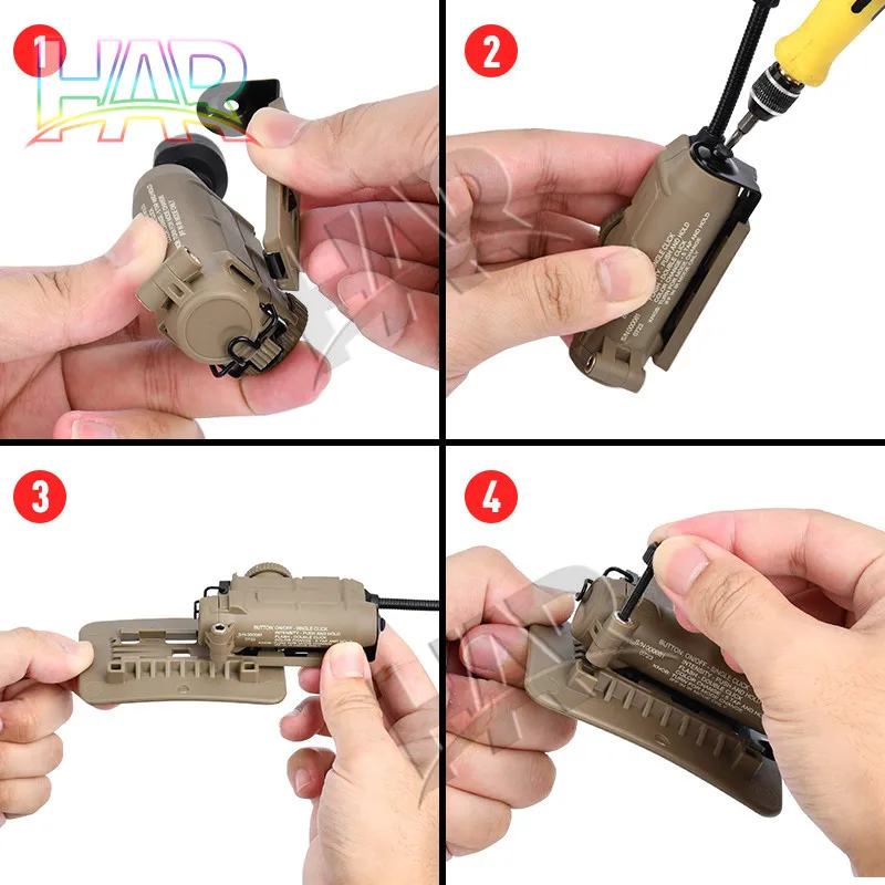 Lámpara de cabeza Sidewinder casco táctico luz estroboscópica rojo verde azul blanco luz IR LED estroboscópica IFF iluminación auxiliar de caza al aire libre - imagen 4