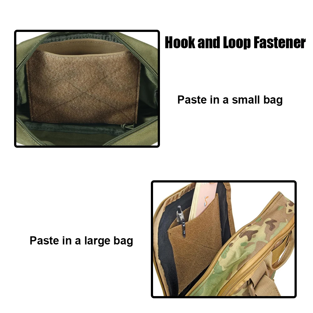 Bolsas de almacenamiento de tablero de parches de gancho y bucle Molle, bolsillos de Panel de exhibición de accesorio táctico para parches de insignias de insignia DIY, 2 uds. - imagen 4