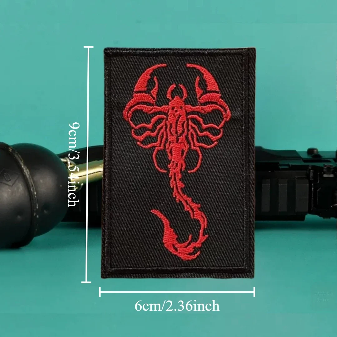 Parches de gancho y bucle bordados Scorpion Chevron para ropa, brazalete táctico militar del ejército, pegatina de embalaje trasero para exteriores - imagen 2