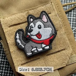 Parche morale bordado con gancho y bucle Corgi y perro salchicha