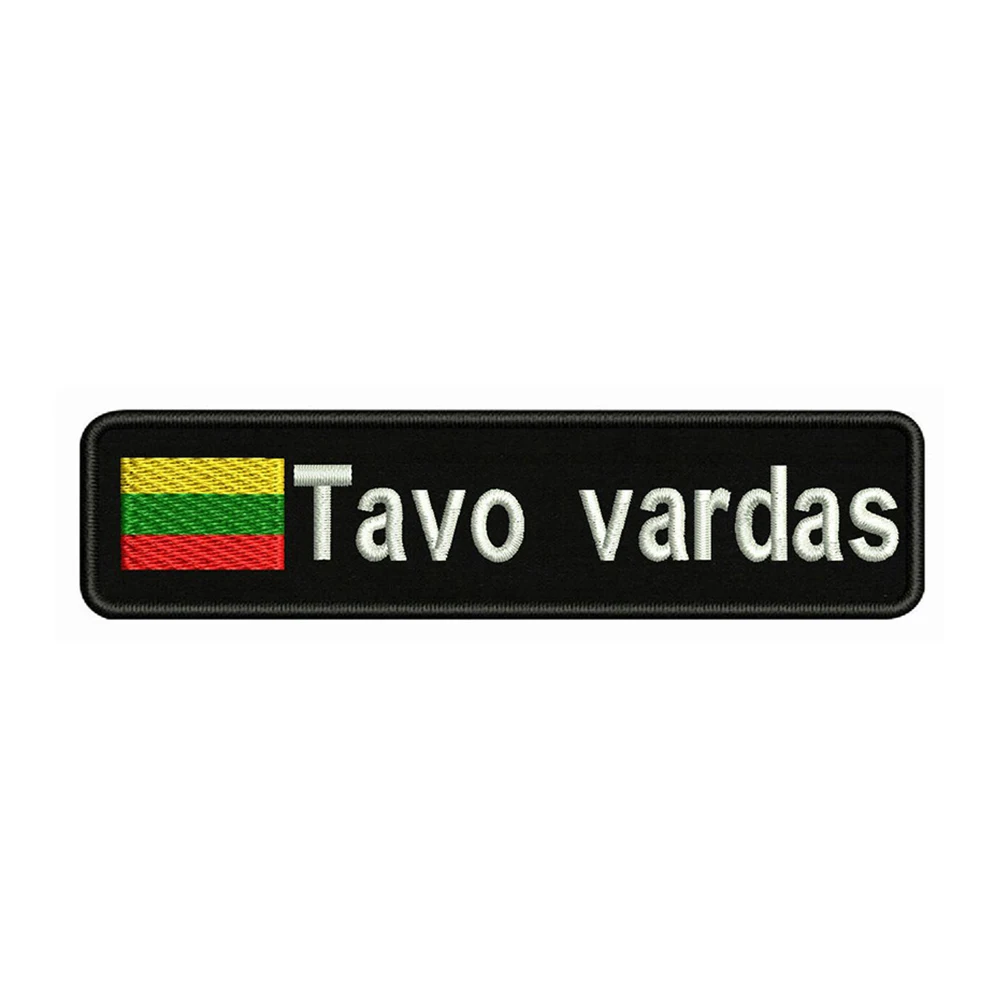 Parche de texto con nombre personalizado bordado, insignia de rayas para planchar, bandera de Austria, 10x2,5 cm - imagen 3