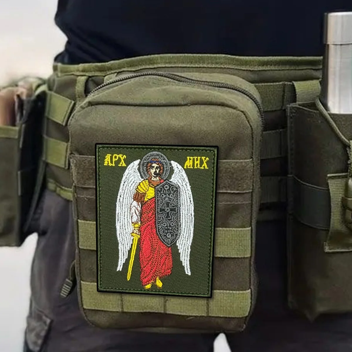 Parche de rescate y protector, parches de gancho y bucle, insignia de moral táctica, parche bordado, brazalete del ejército militar, pegatinas para mochila - imagen 5