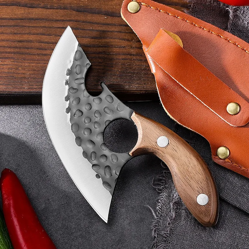Cuchillo forjado a mano, cuchillo para deshuesar, cuchillo para dividir, mango, cuchillo para carne, cuchillo de carnicero de acero inoxidable, cuchillo para carne - imagen 3