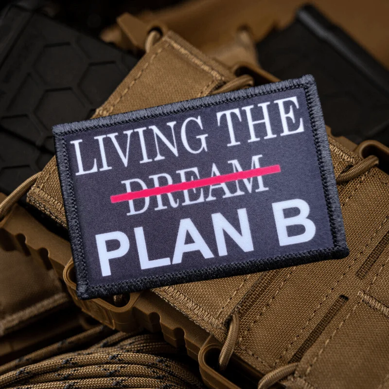 Living The Dream-patch divertido con estampado de gancho y bucle para ropa, insignia de moral militar, brazalete, pegatinas para mochila - imagen 5