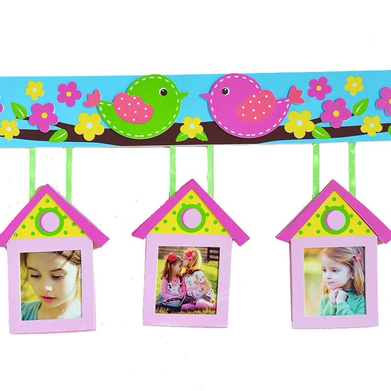 Pegatina de espuma de dibujos animados para habitación de niños, marco de fotos de EVA, casa de estrellas, forma de corazón, bricolaje, combinación de fotos, papel tapiz personalizado - imagen 5