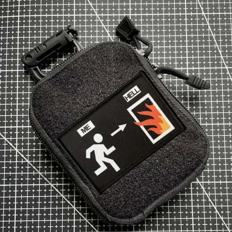 Parche de ir al infierno, insignia de moral táctica, impresión de gancho y bucle, mochila, ropa, accesorios decorativos, pegatinas, brazaletes - imagen 3