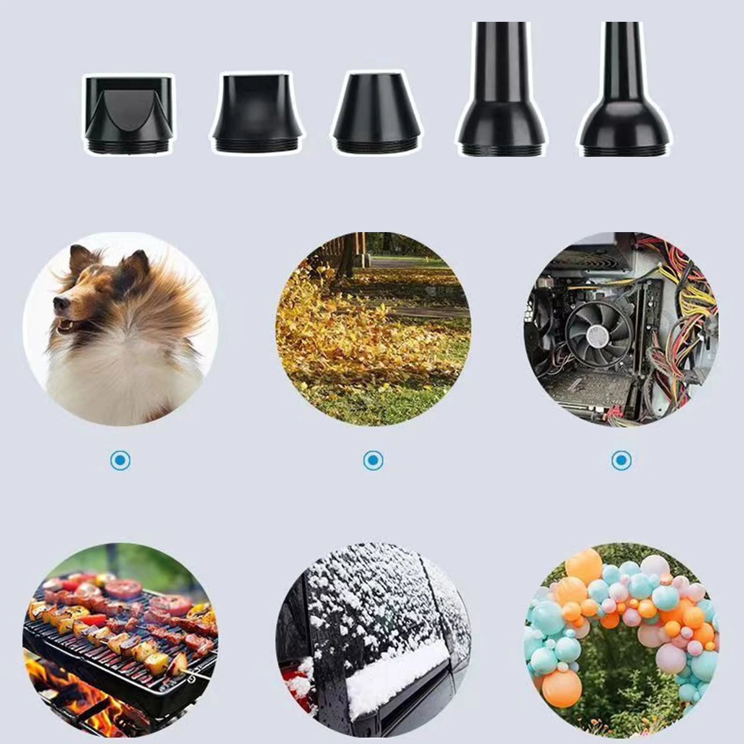 Ventilador Turbo Jet de alta potencia, secador de soplado multifuncional de mano, soplador de hojas para el hogar, soplador de polvo para coche, batería de 18-20V, nuevo - imagen 5