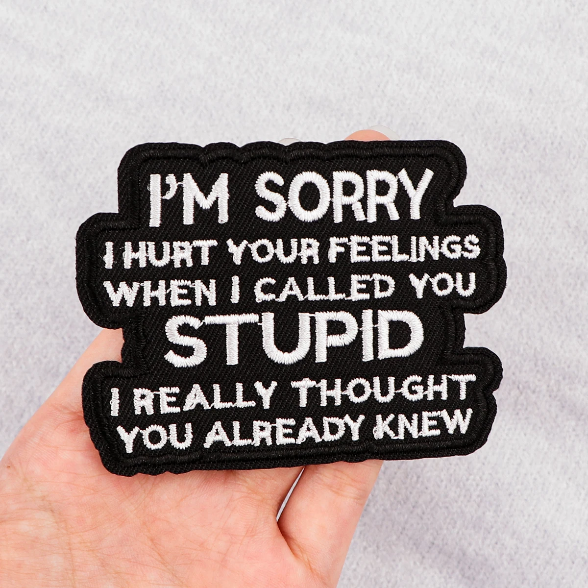 Parche bordado negro con letras, citas divertidas, parches para planchar para ropa, parches termoadhesivos para ropa, insignias para coser DIY - imagen 5