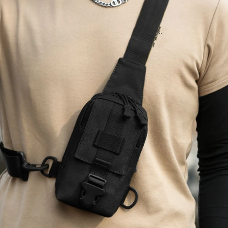 Bolso de pecho táctico para hombre, bolsa de Trekking para teléfono móvil, EDC, bolso deportivo, bandolera de hombro, mochila de asalto para acampar y senderismo - imagen 2